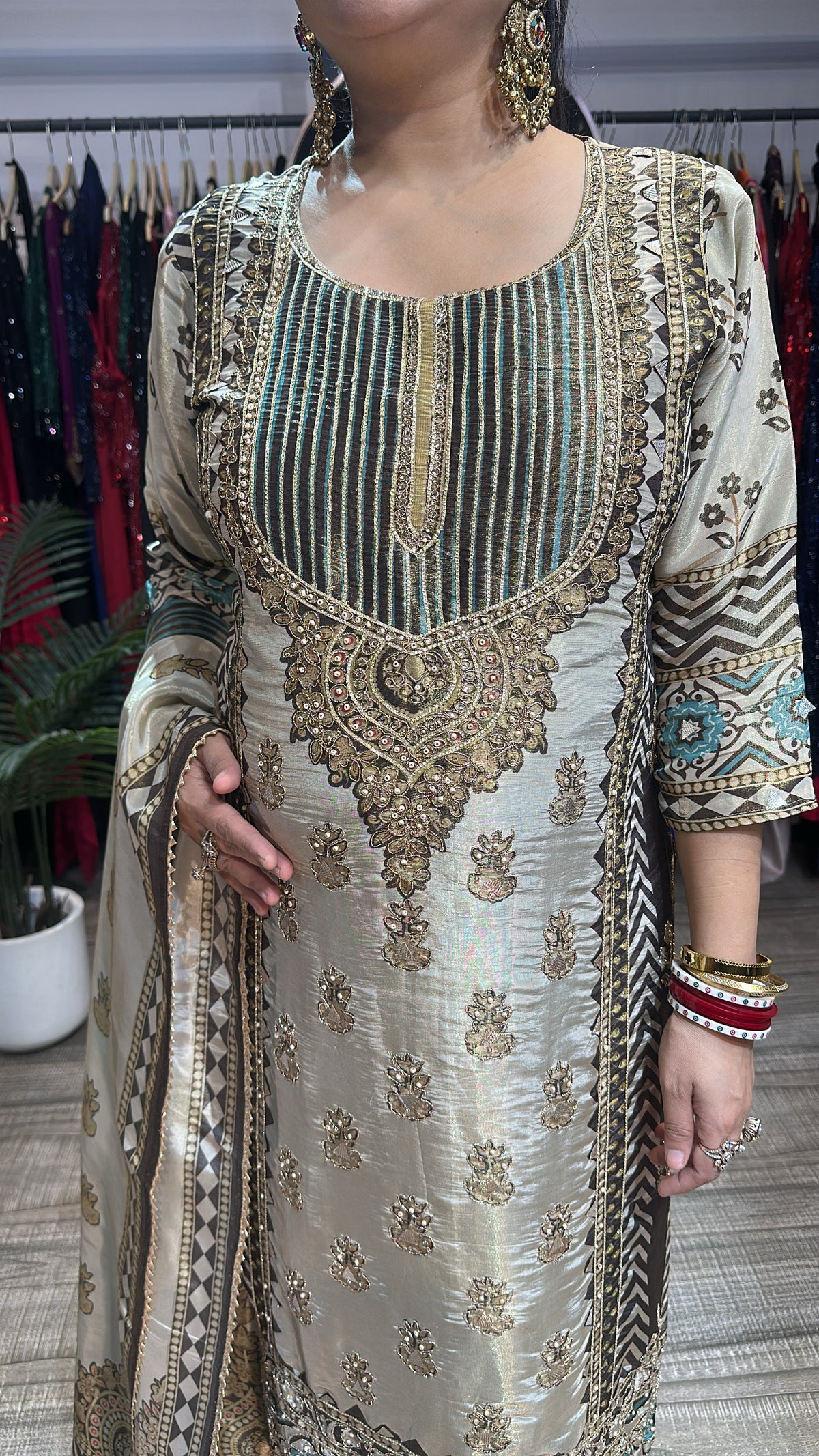 Kanika Digital print Embroidered Designer Suit