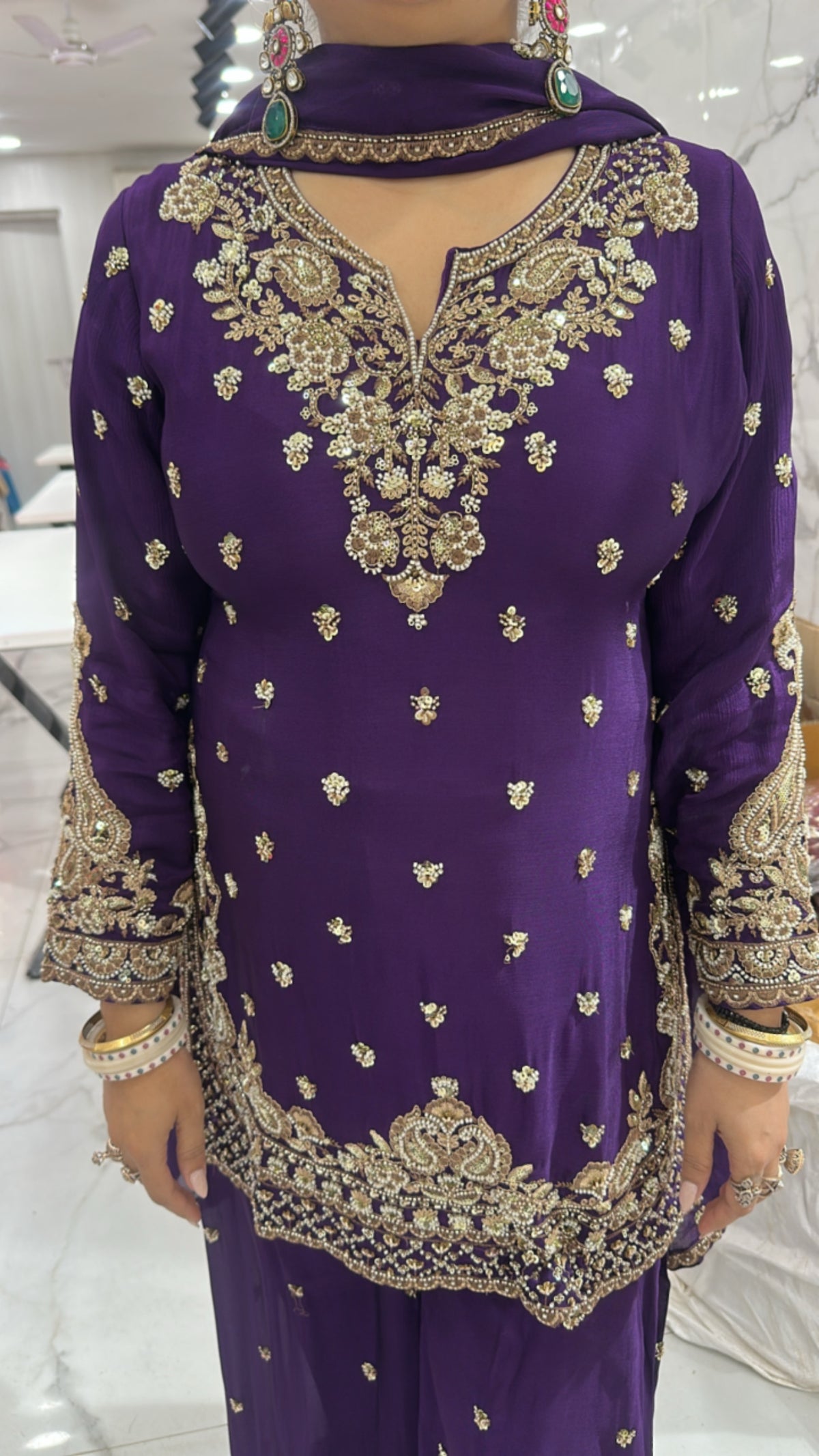 Billo Jamun purple Handwork Designer Suit
