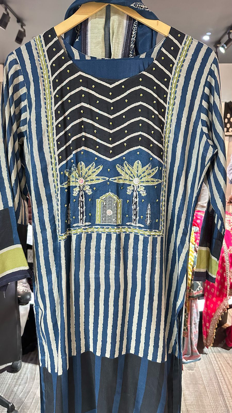 Linning flower printed suit 3pc