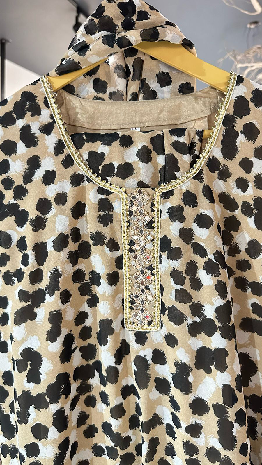 Cheetah printed suit 3pc