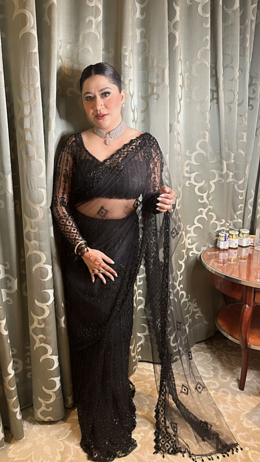 Heavy katdana Draped saree style