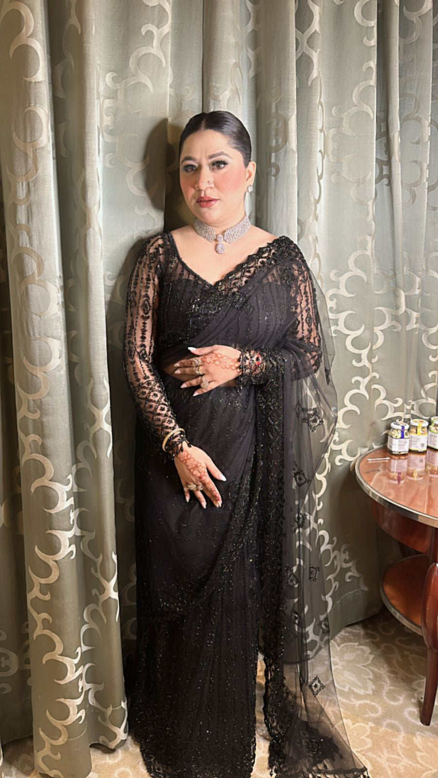 Heavy katdana Draped saree style