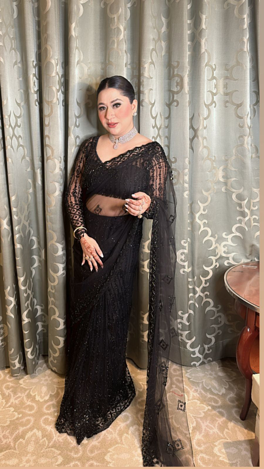 Heavy katdana Draped saree style