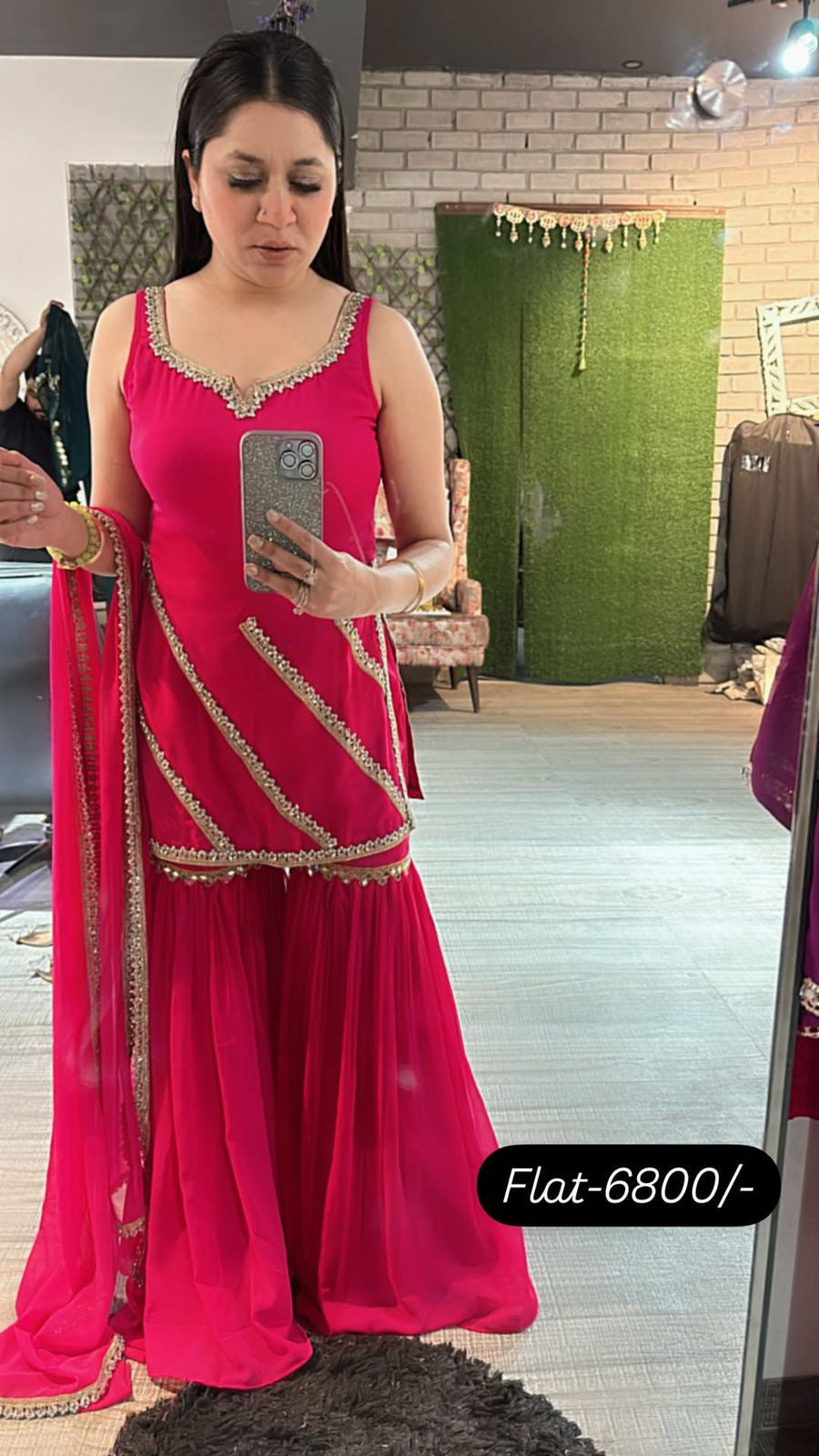 Libas Teal Blue Mirror Sharara