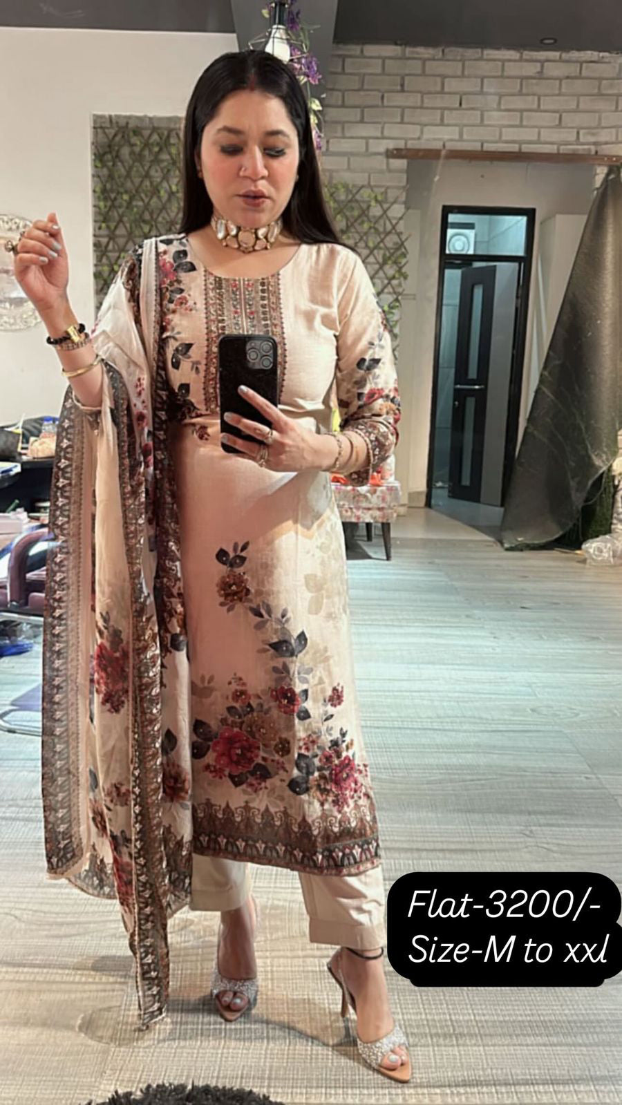 Multicolor printed suit 3pc