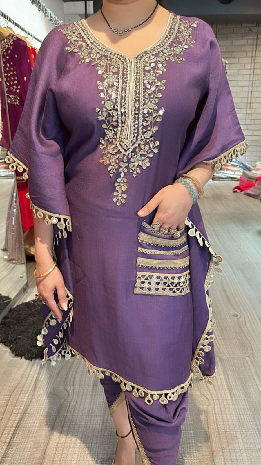 Mirror dhoti kaftan 2pc