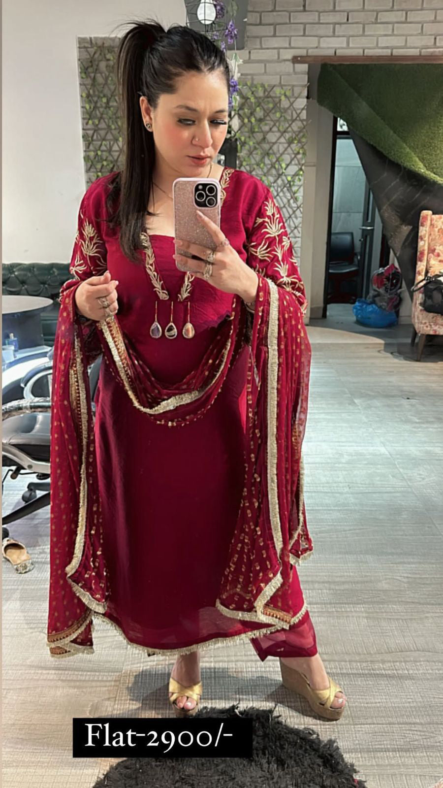 Red Kanjak suit 3pcs