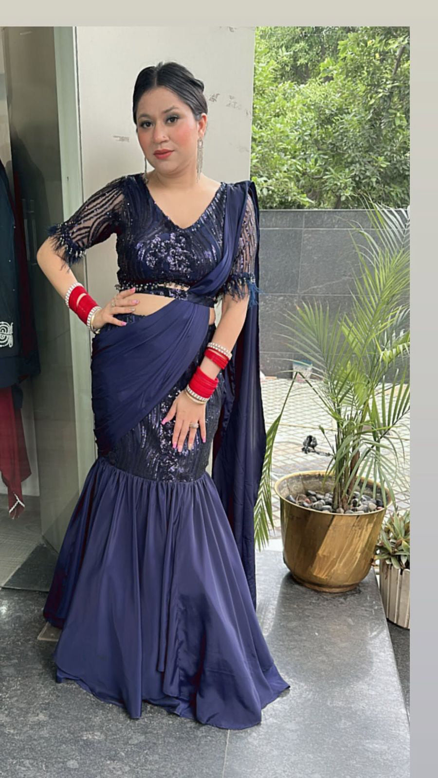 Saira Fish cut Desginer wear 2pc