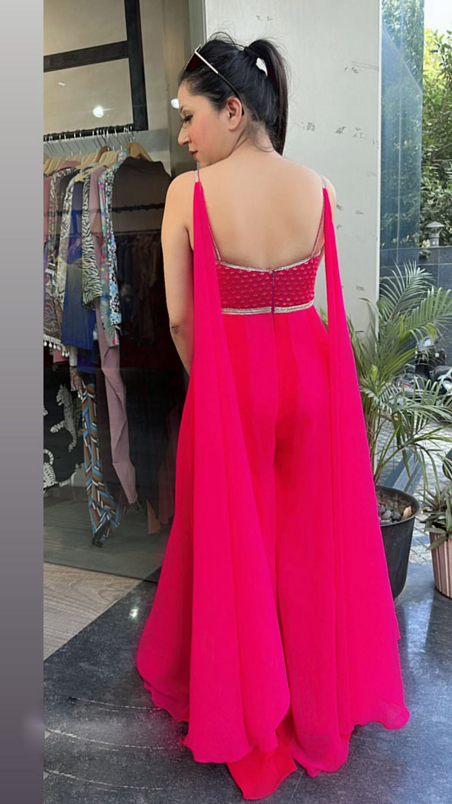 Two shade Karwa jumpsuit 1pc