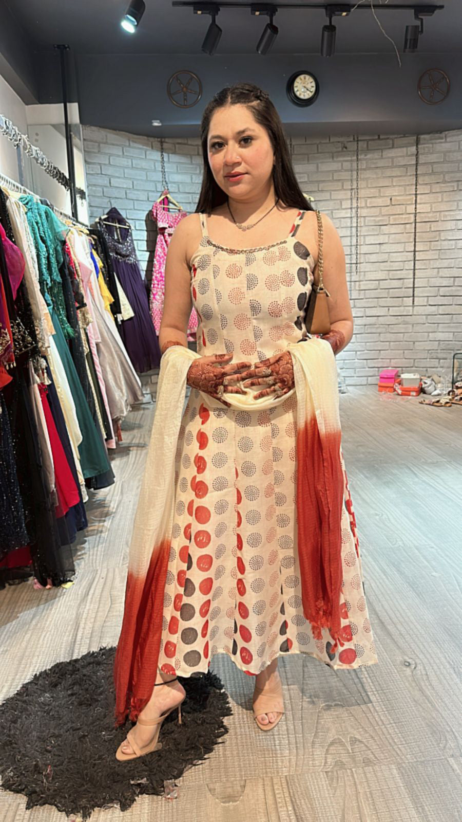 Shilpa printed Anarkali suit 3pc