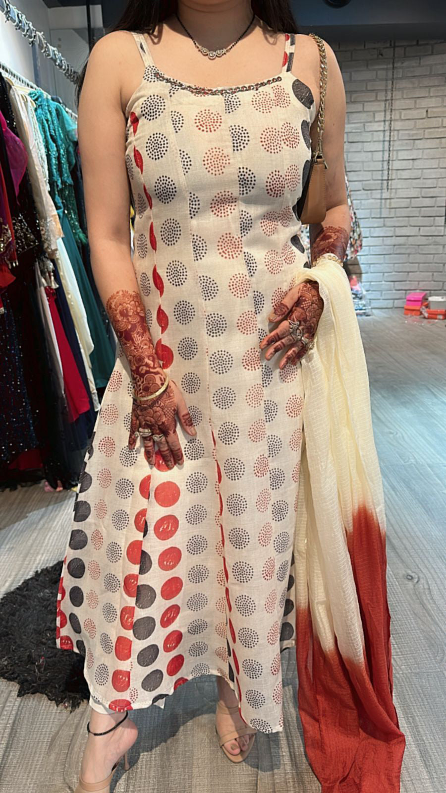 Shilpa printed Anarkali suit 3pc