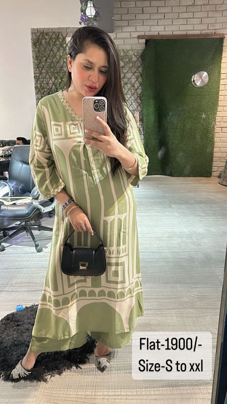 Pista Taj Mahal kurta set