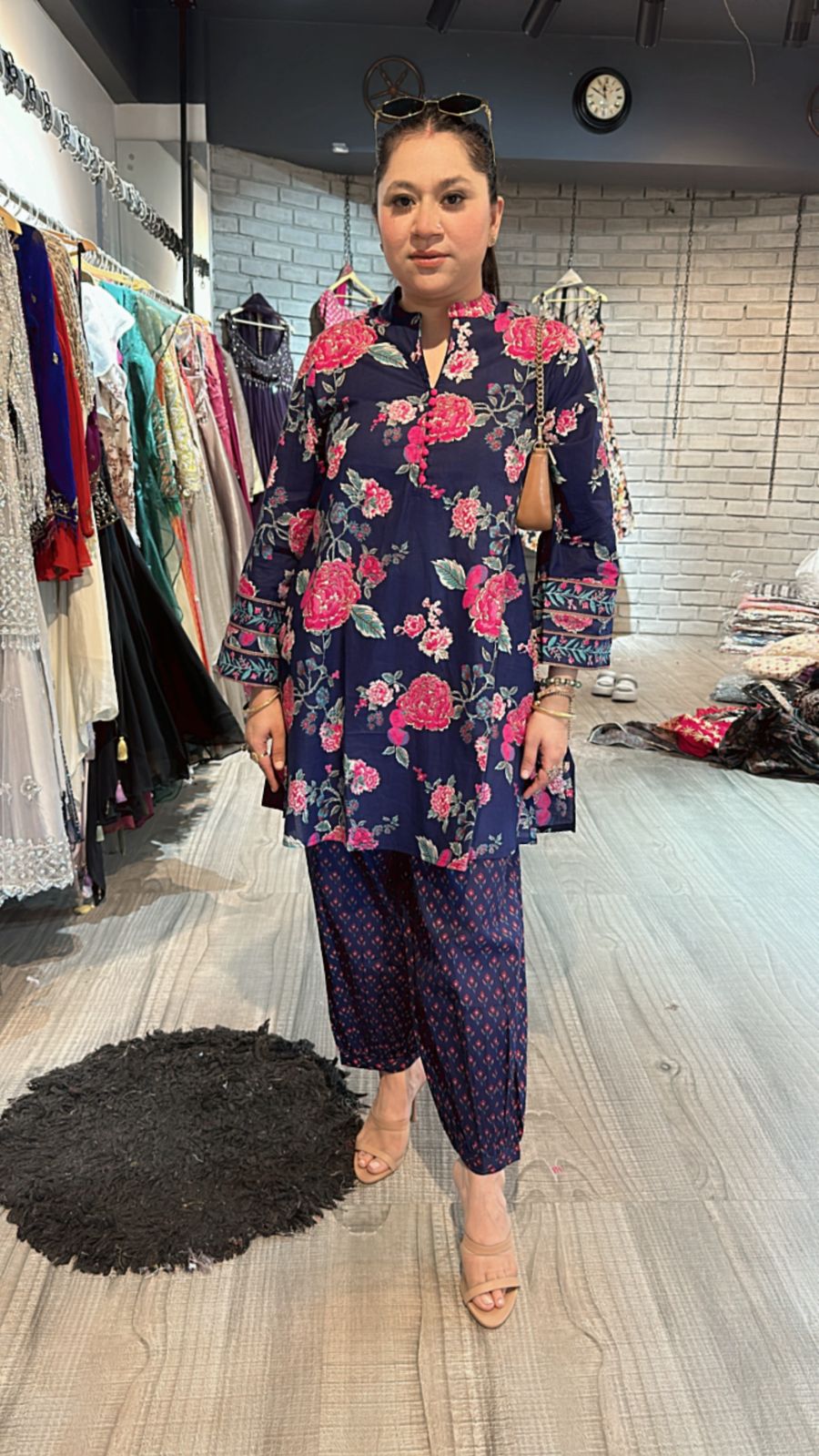 Tara electric Blue printed cordset