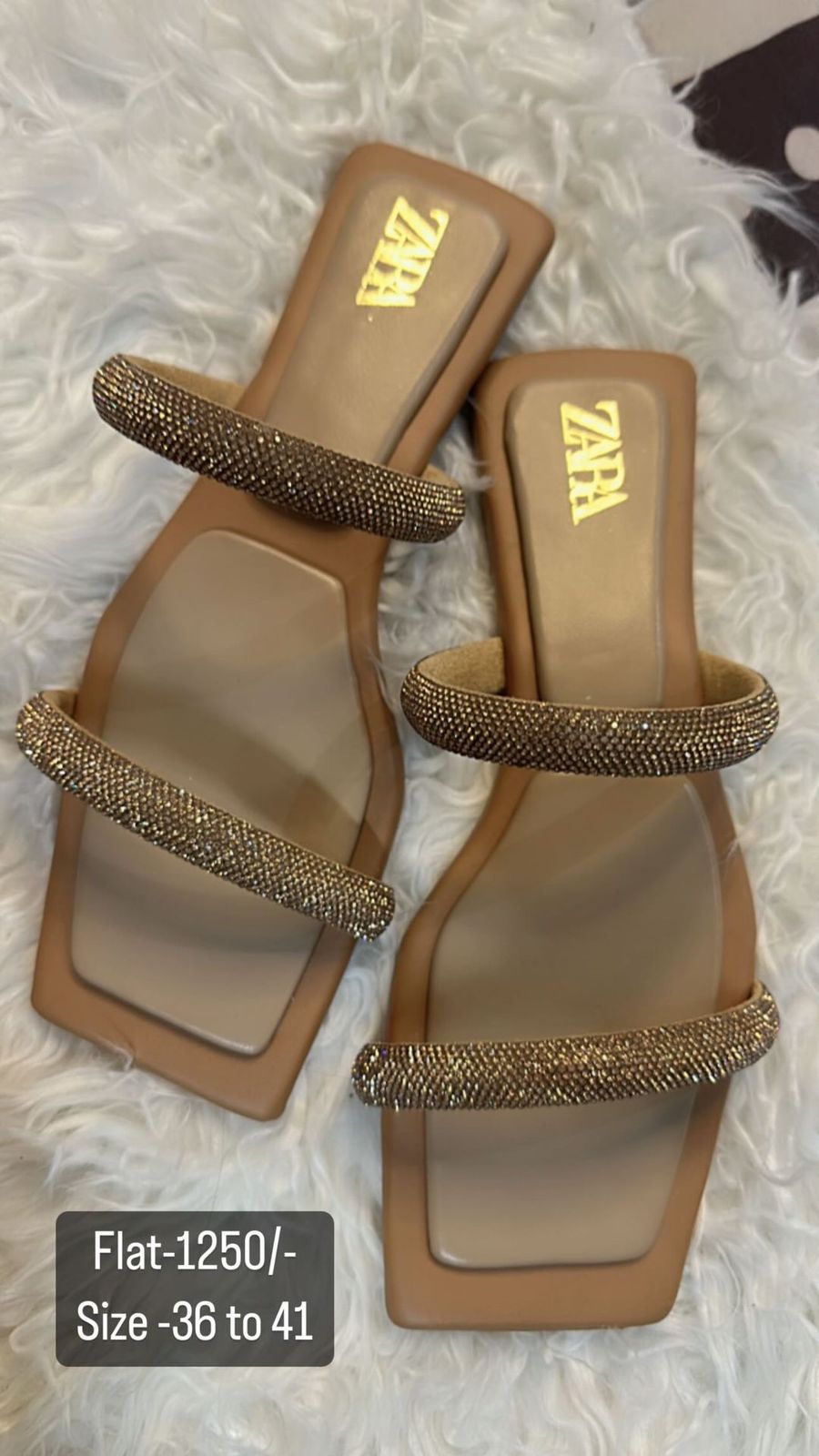 Zara golden 2 strip Flat
