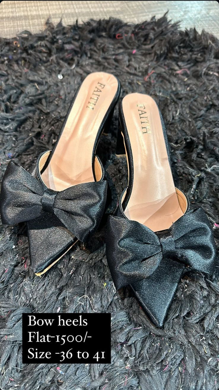 Black Bow Heels