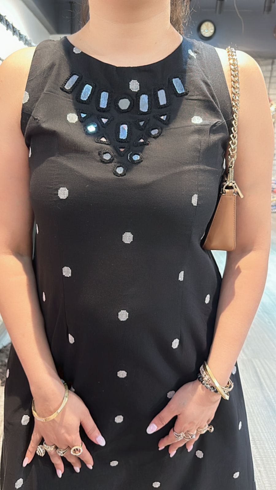 Anjum Black polka Mirror cordset