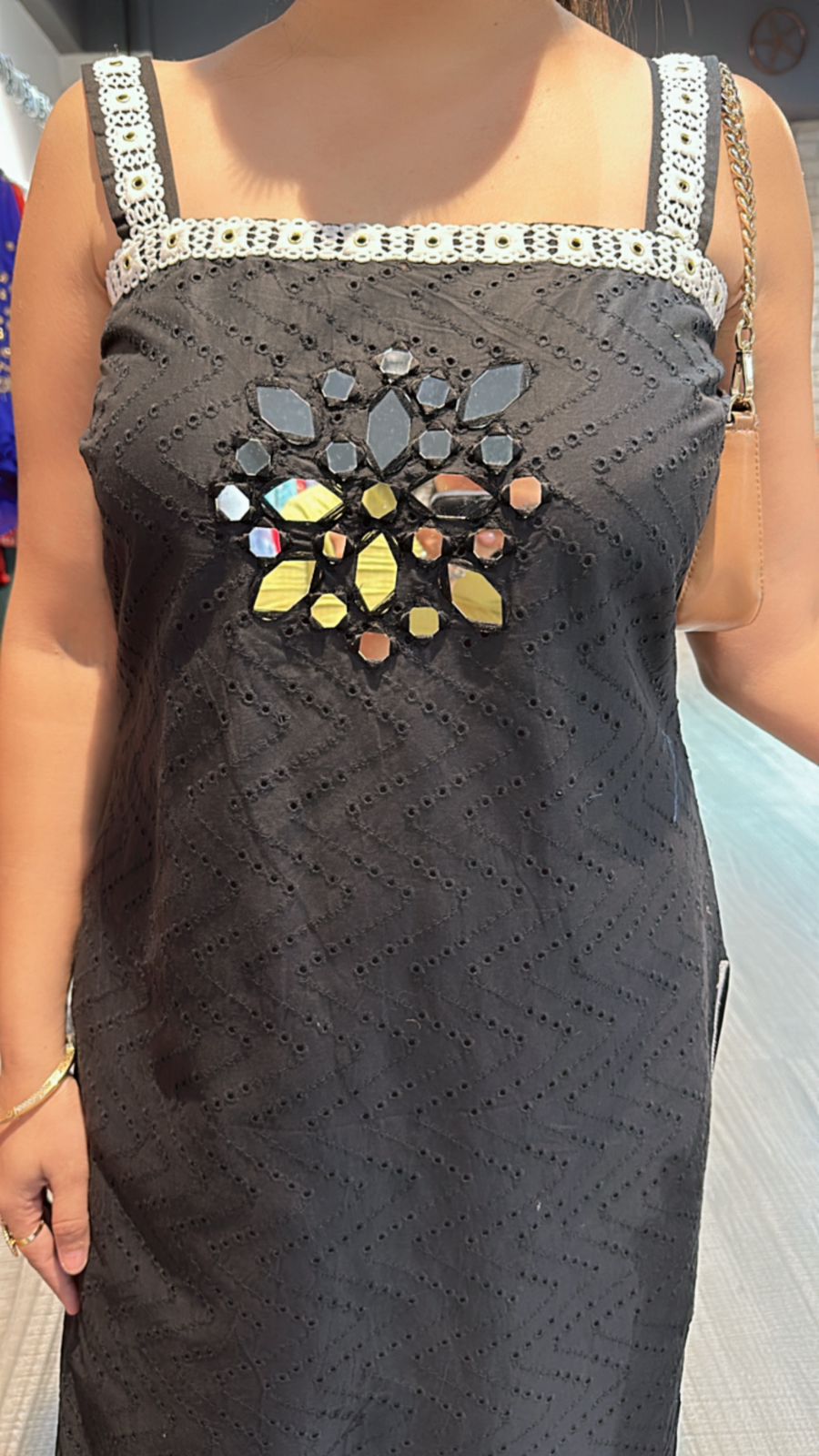 Black Amber schiffli suit