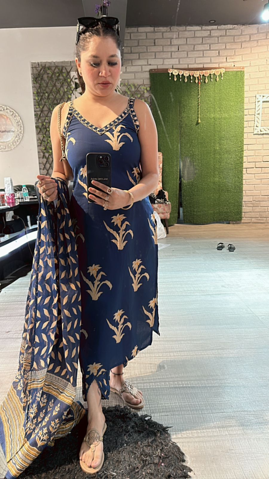 Deepika Strapy electric Blue suit