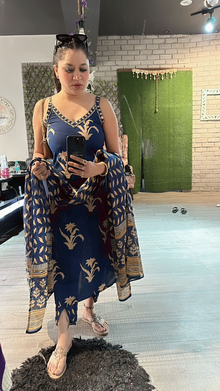 Deepika Strapy electric Blue suit