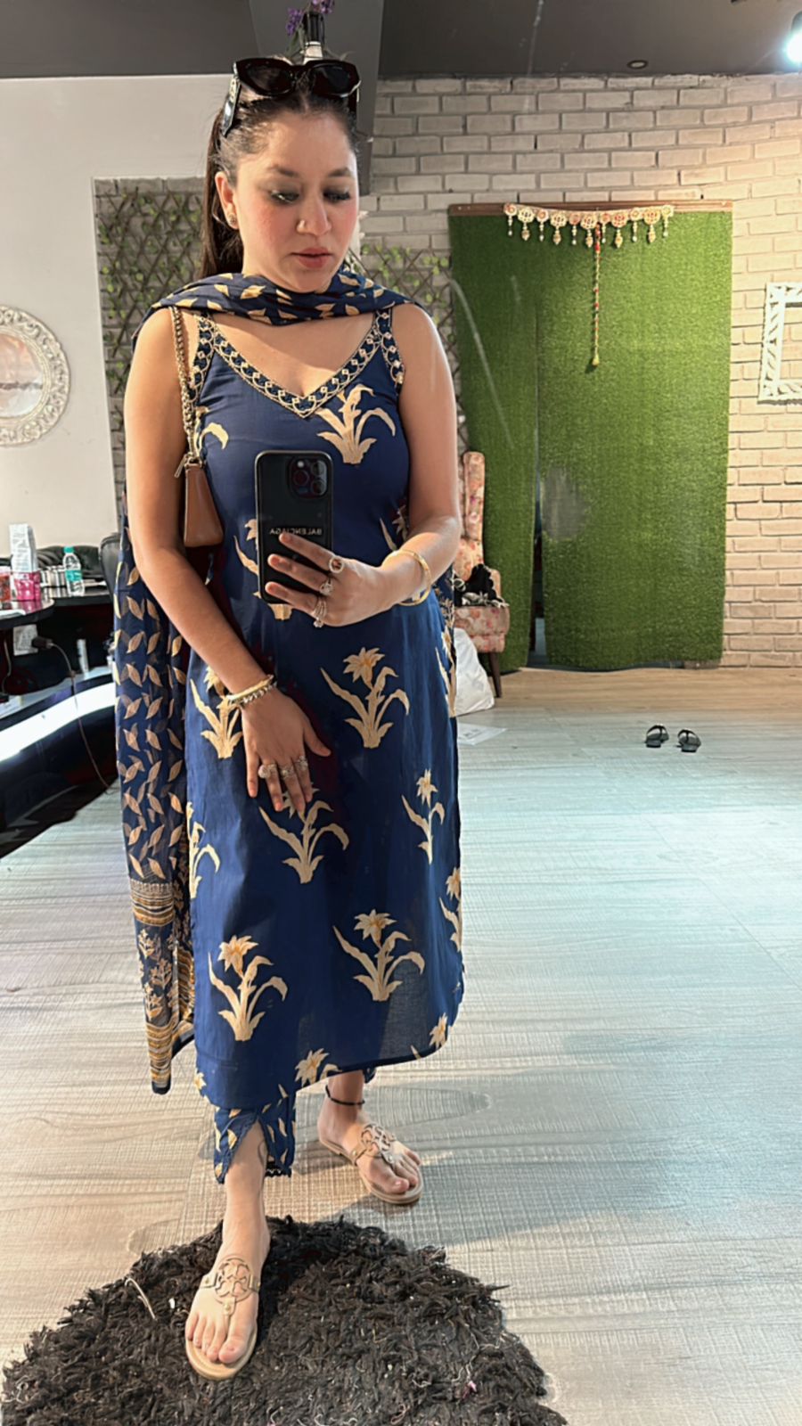 Deepika Strapy electric Blue suit