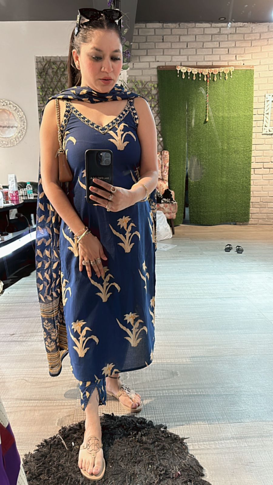 Deepika Strapy electric Blue suit