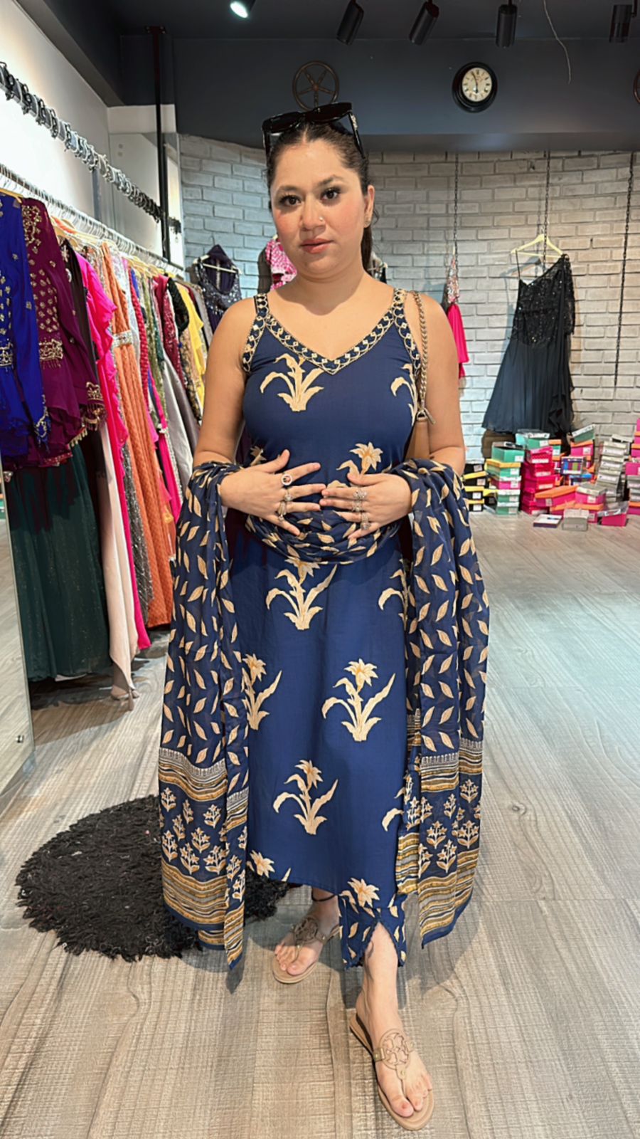 Deepika Strapy electric Blue suit