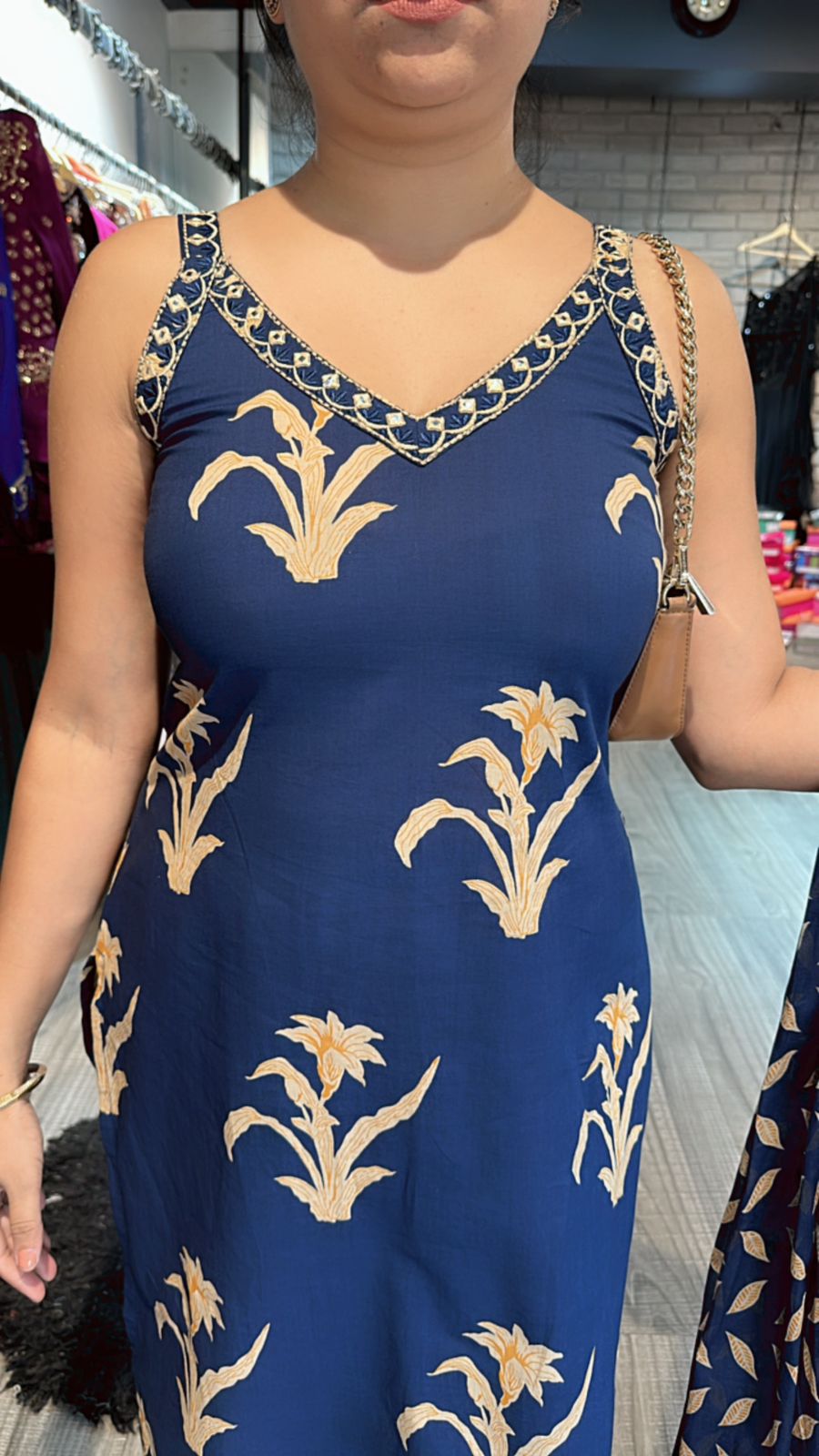Deepika Strapy electric Blue suit
