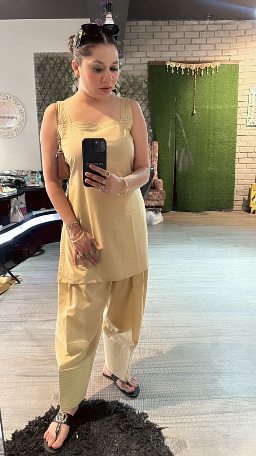 Beige Farsi salwar kurta set