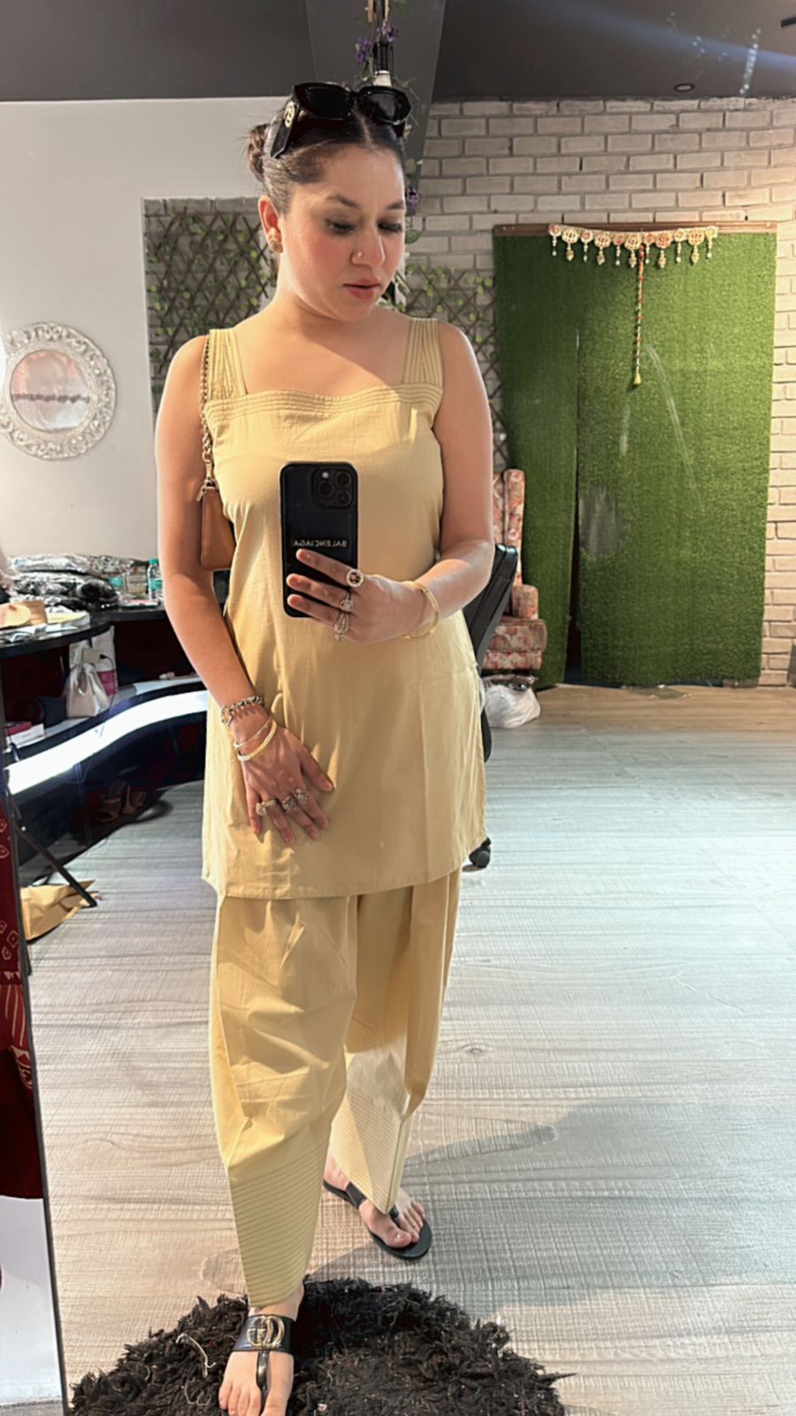 Beige Farsi salwar kurta set