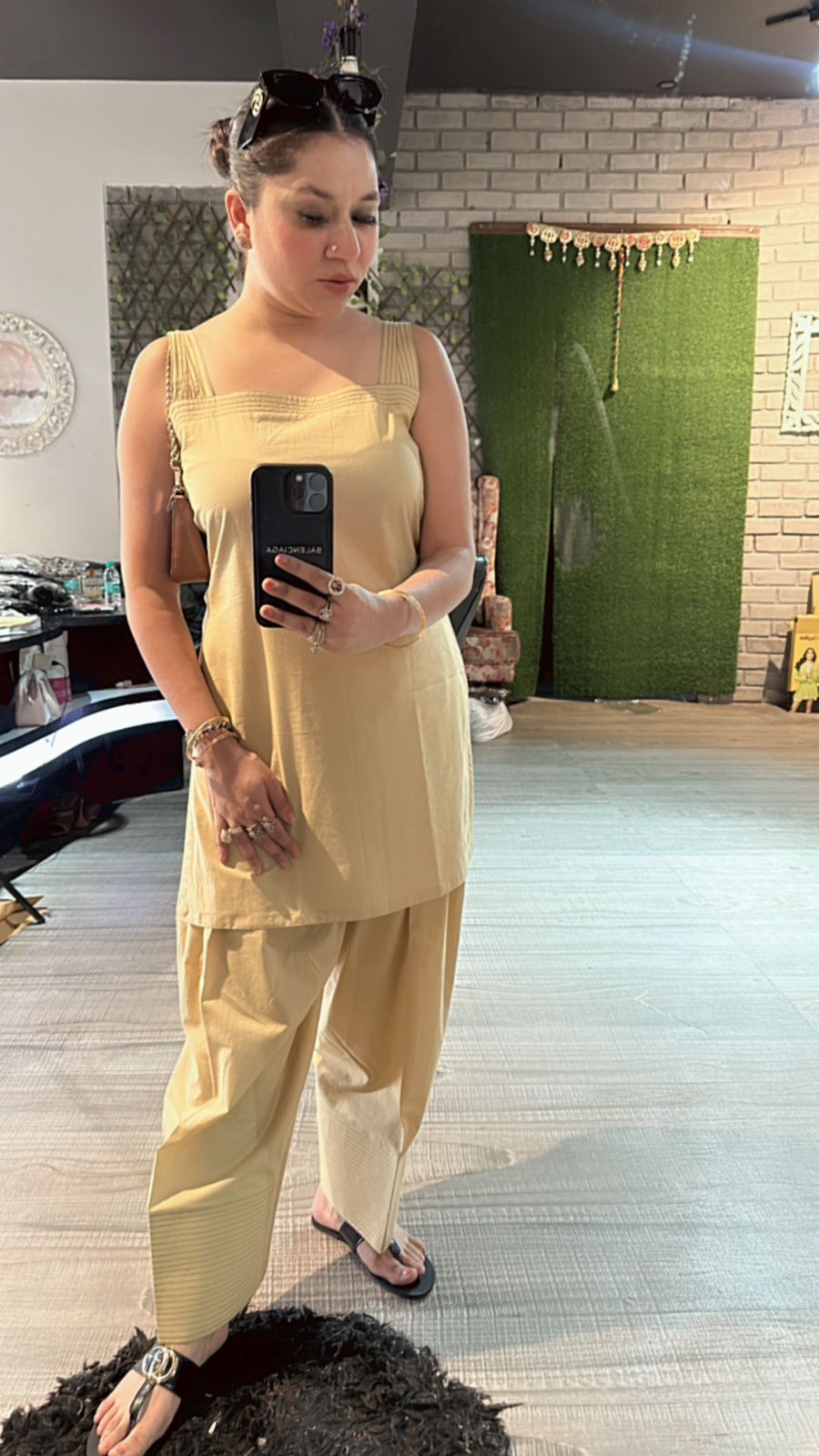 Beige Farsi salwar kurta set