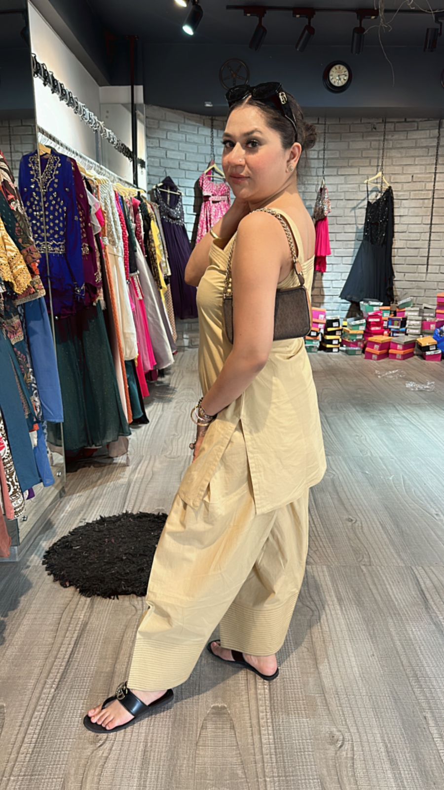 Beige Farsi salwar kurta set