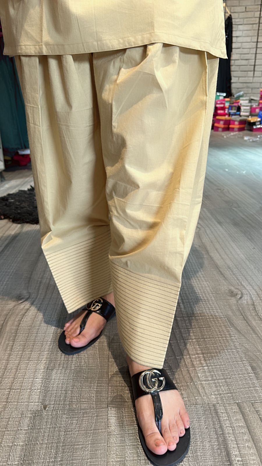 Beige Farsi salwar kurta set