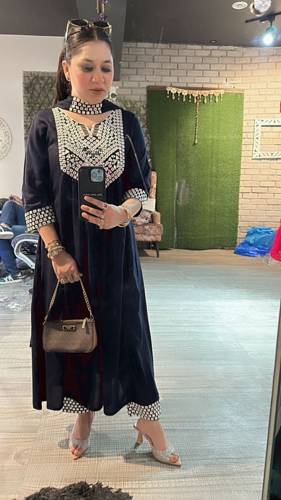Mehra Navy blue Mirror suit