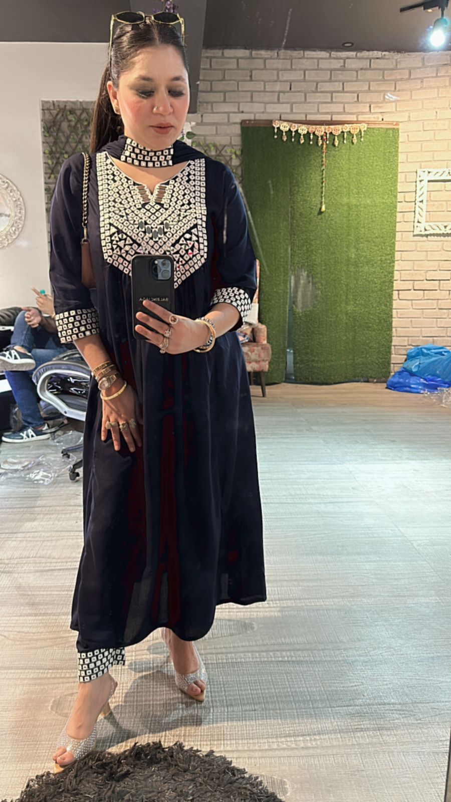 Mehra Navy blue Mirror suit