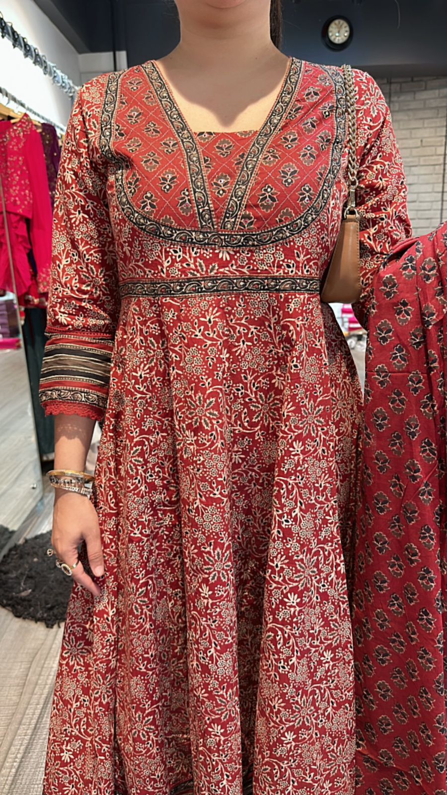 Aditi Rao Mahroon printed Anarkali suit