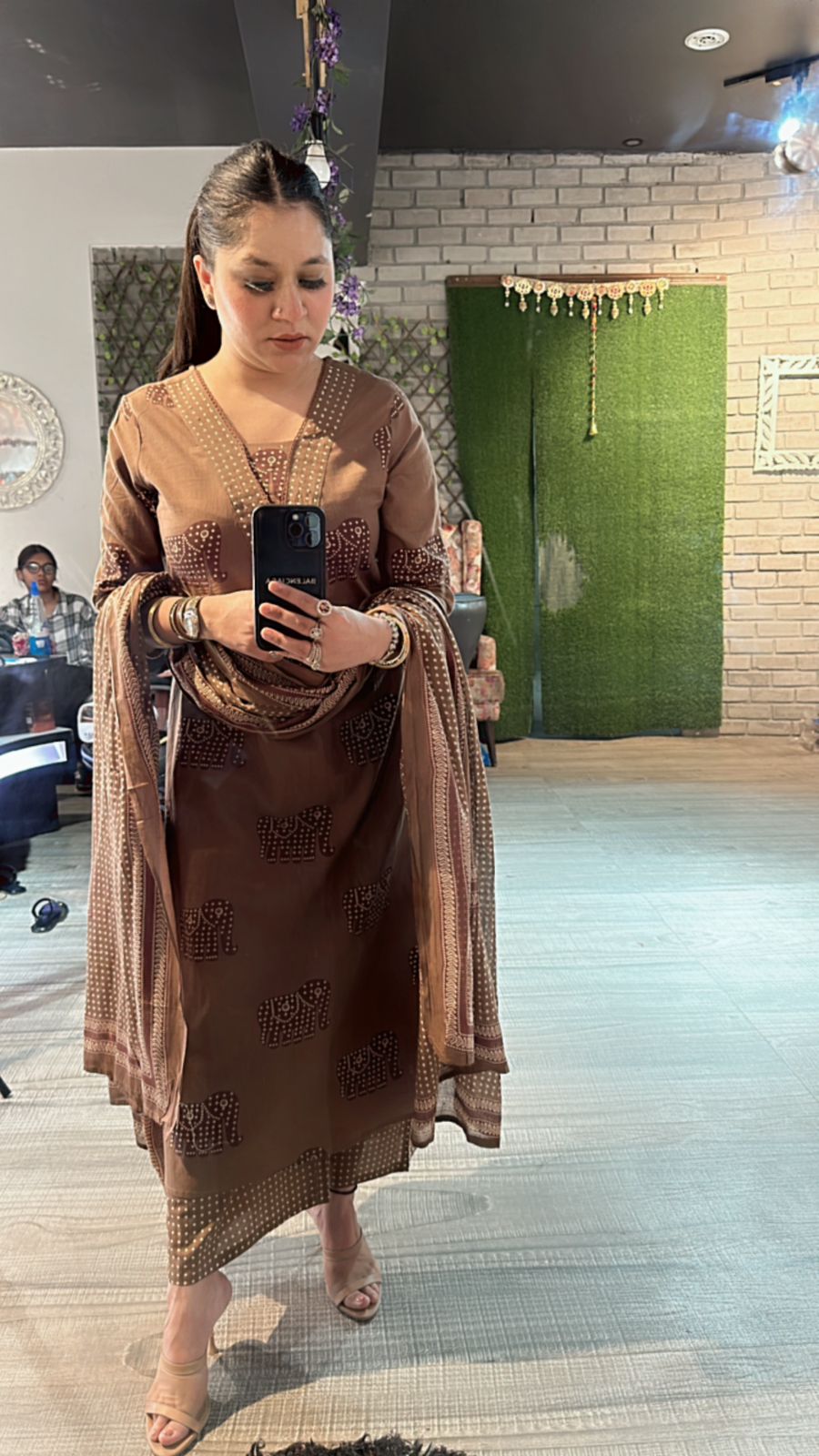 Coffee Elephant handloom suit