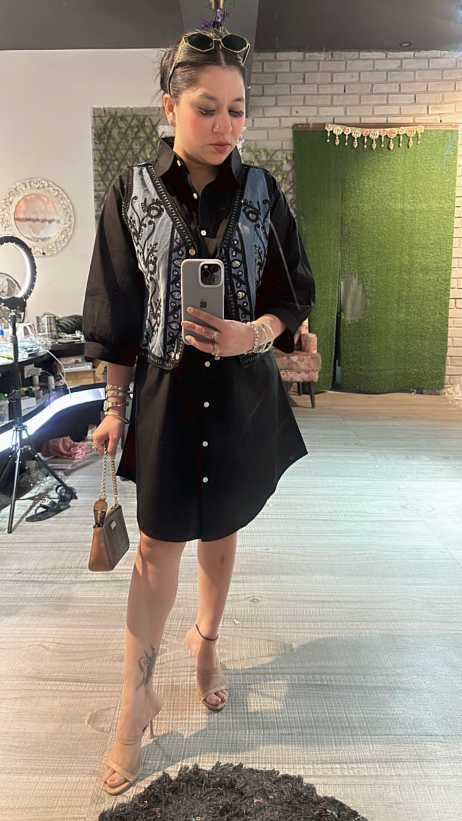 Scarlet Black embroidered Jacket Dress