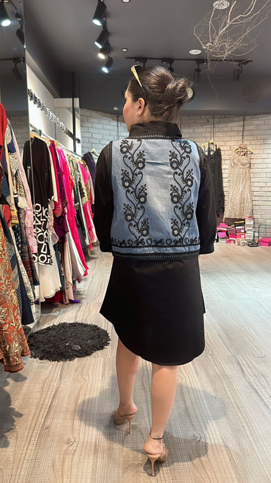 Scarlet Black embroidered Jacket Dress