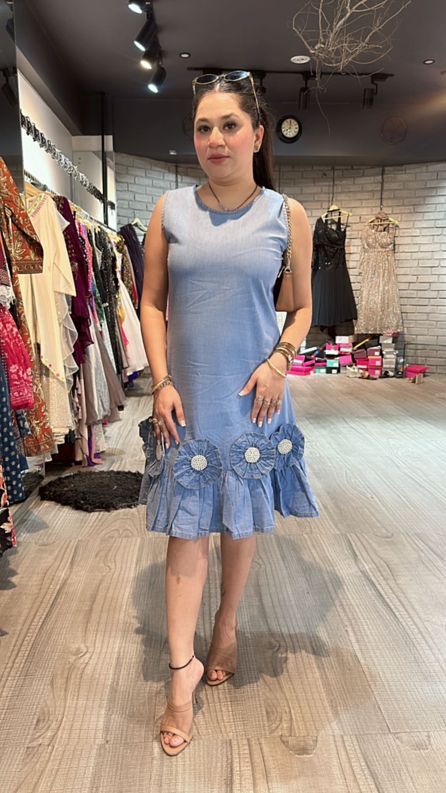 Poppy light Blue Denim Dress