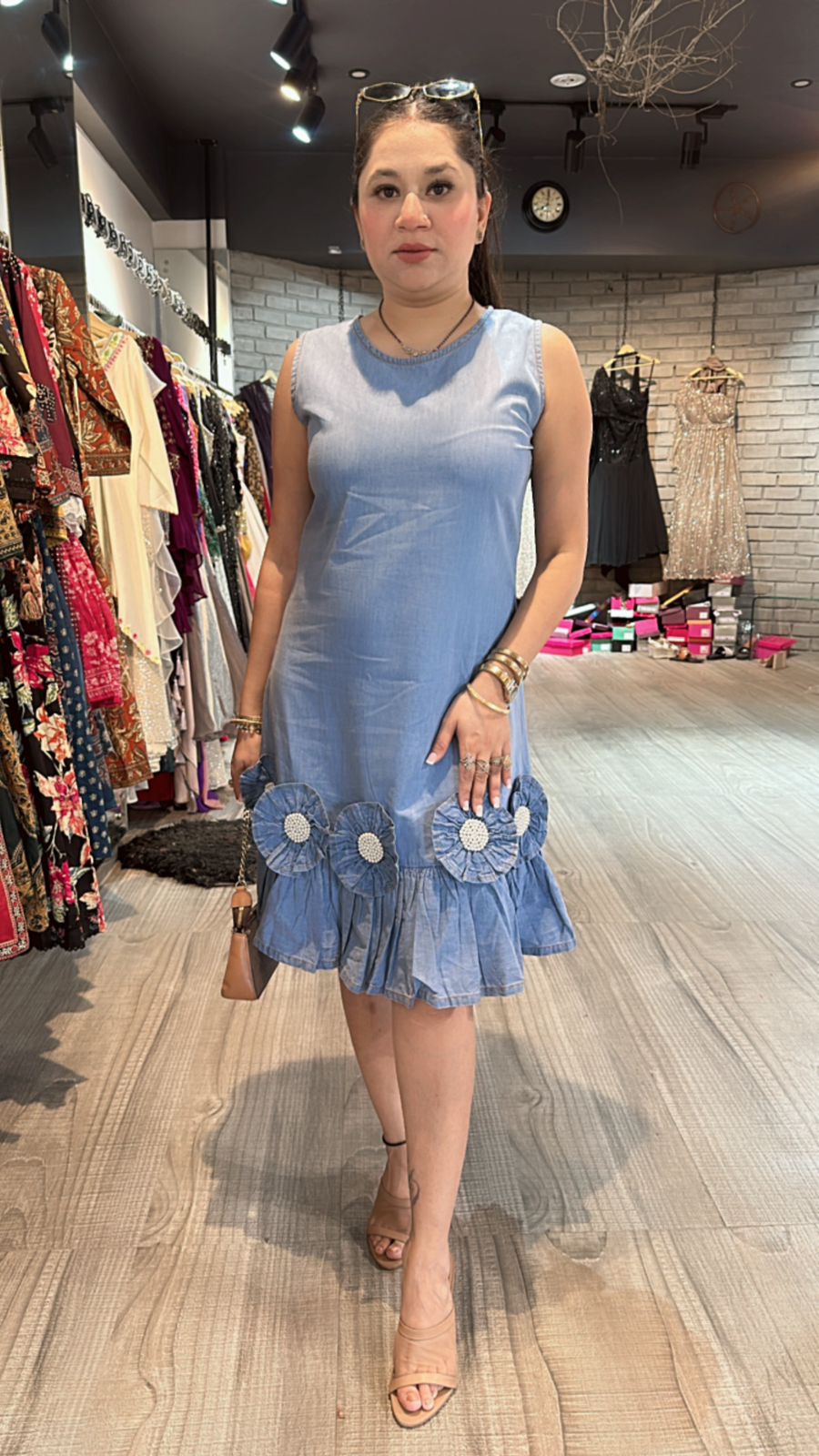 Poppy light Blue Denim Dress