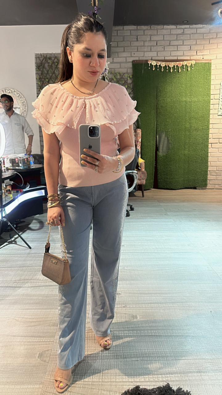 Peach Ruffle Top