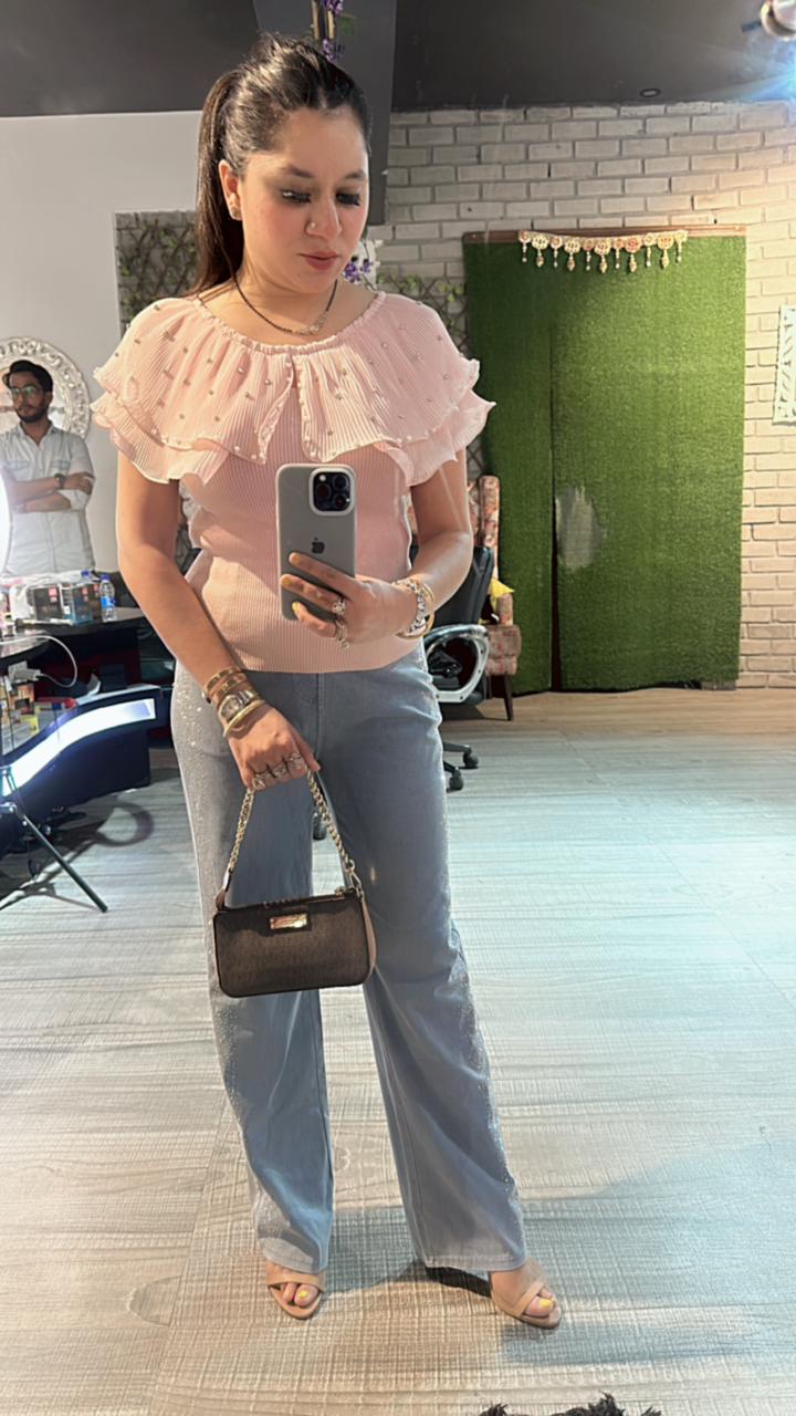 Peach Ruffle Top