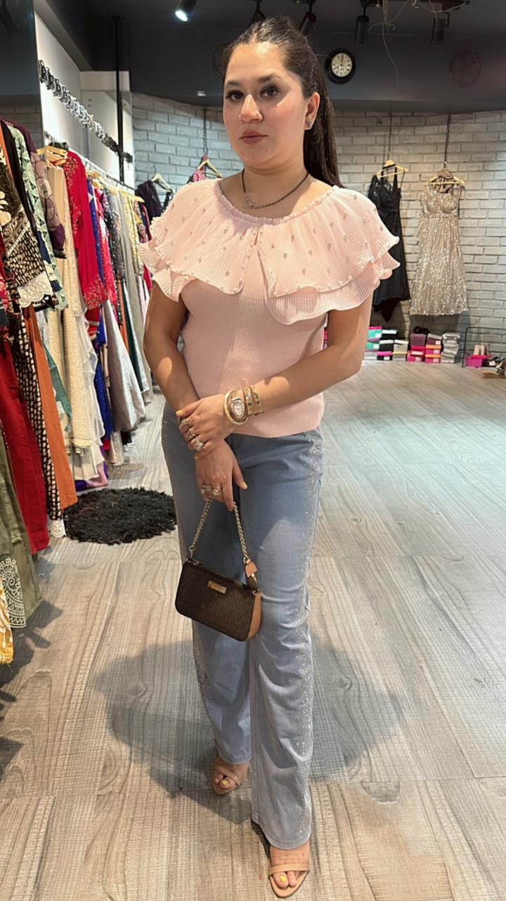 Peach Ruffle Top