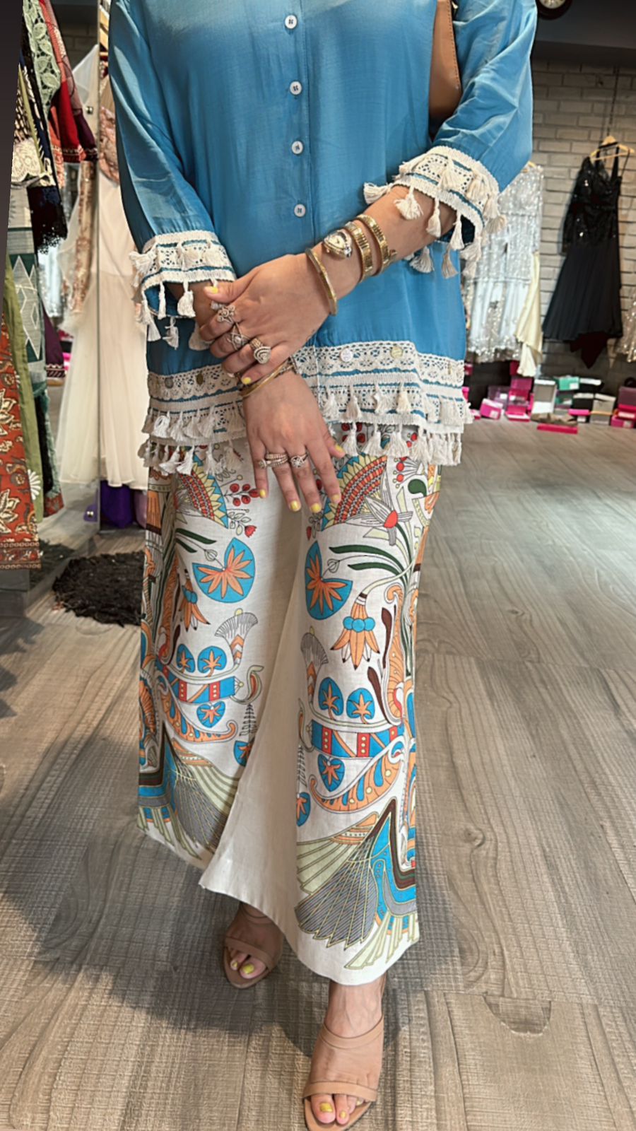 Jhilmil printed pants cordset