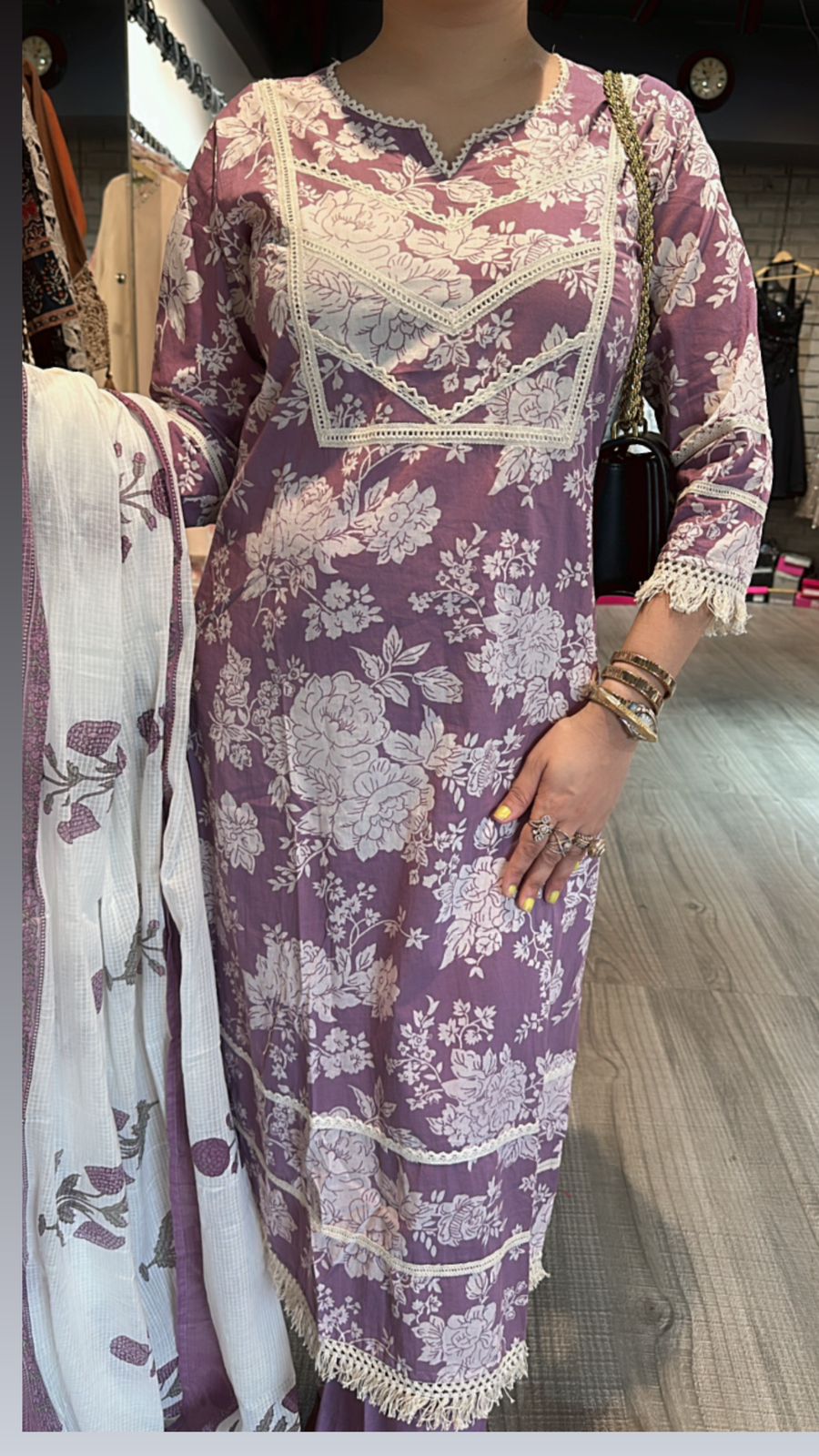 Eilora Lavander cotton print suit