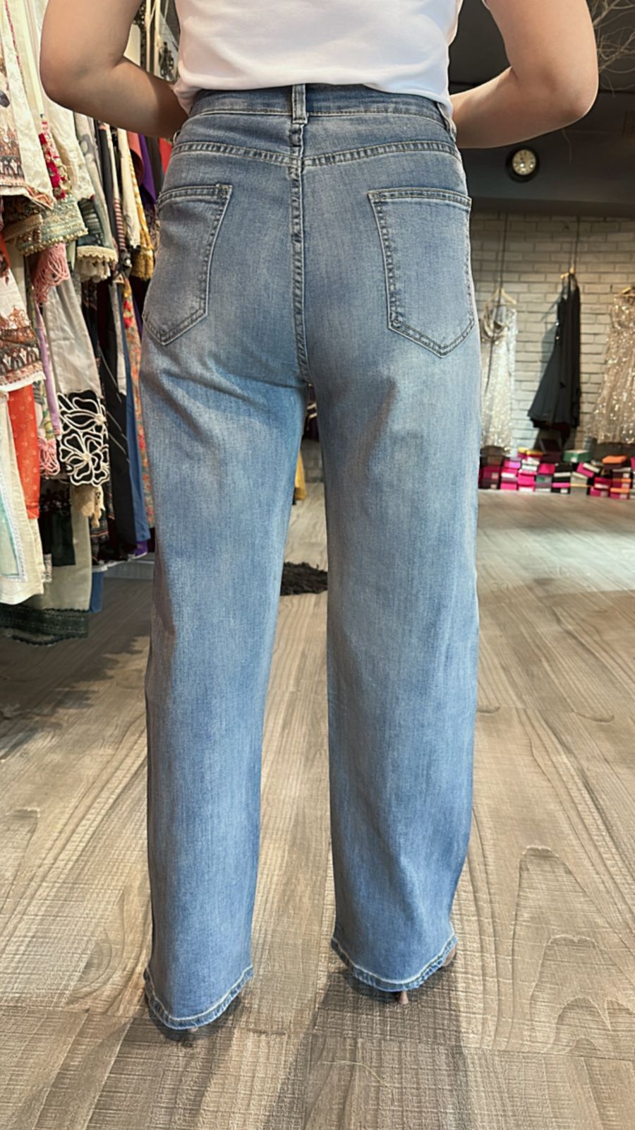 Stud Heart wale Denim (Stretchable)