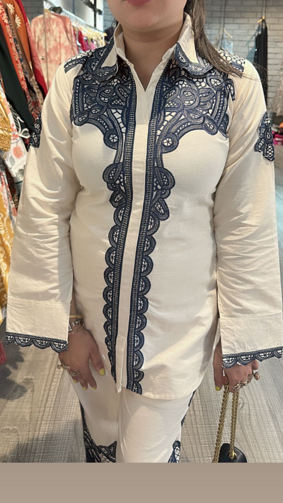 Chime ivory Blue cordset
