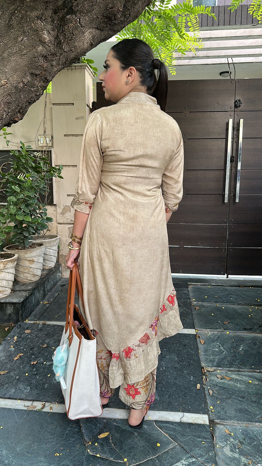 Krishna Beige Printed cordset
