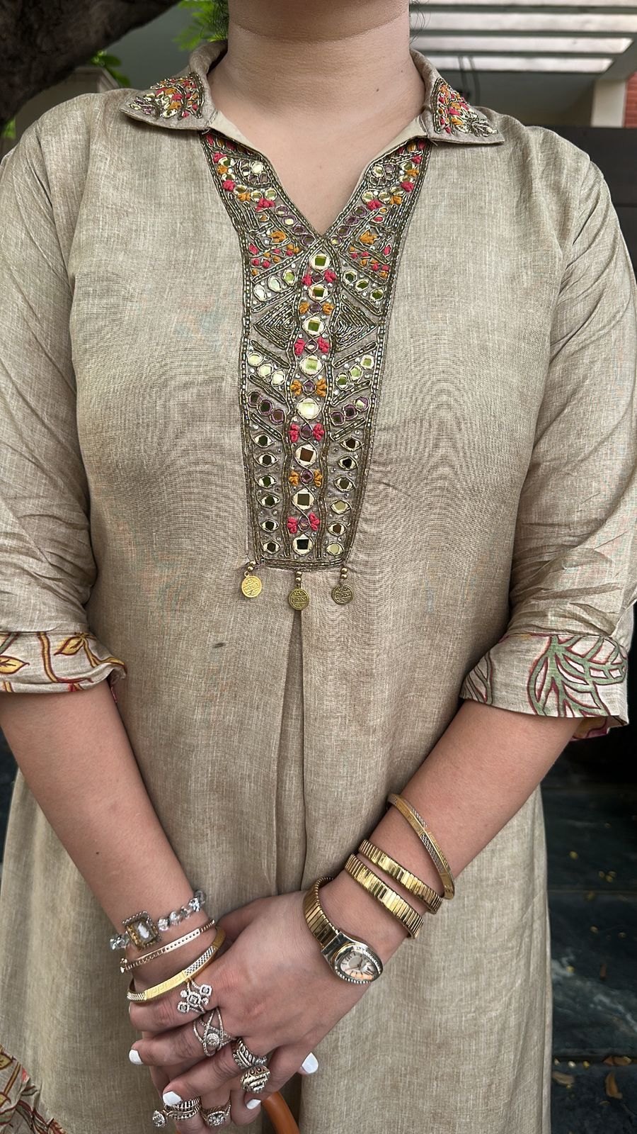 Krishna Beige Printed cordset