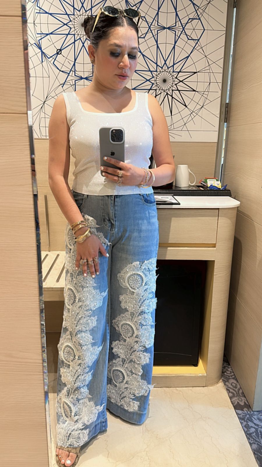 Lace Pearl wale Denim